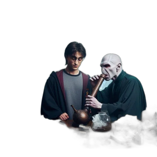 mask, staff, creature, jacket transparent PNG cut-out