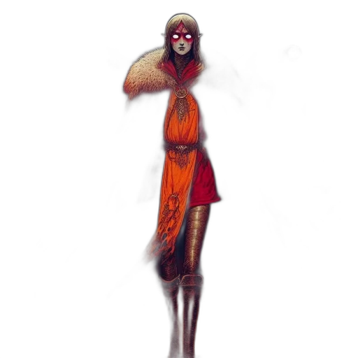 dress, staff, mask, creature transparent PNG cut-out