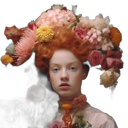 crown, face, flower, mask transparent PNG cut-out