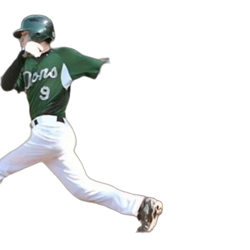 baseball, player, green, uniform transparent PNG cut-out
