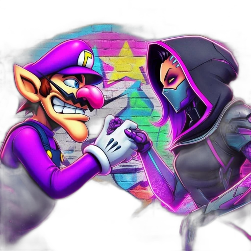 mask, weapon, concept art, vaporwave transparent PNG cut-out
