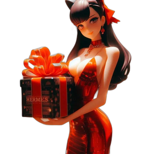 dress, robot, 3d render, fantasy art transparent PNG cut-out