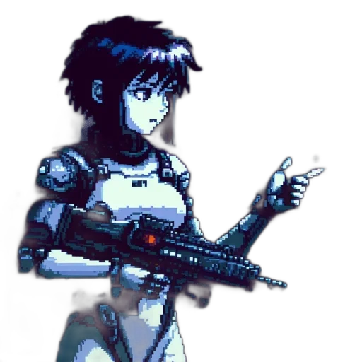 weapon, robot, staff, cyberpunk transparent PNG cut-out