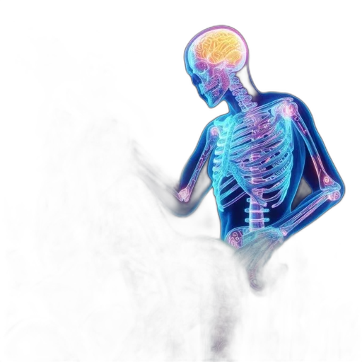 robot, two, figures, radiantly transparent PNG cut-out
