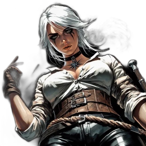 comic book art, concept art, fantasy art, cyberpunk transparent PNG cut-out