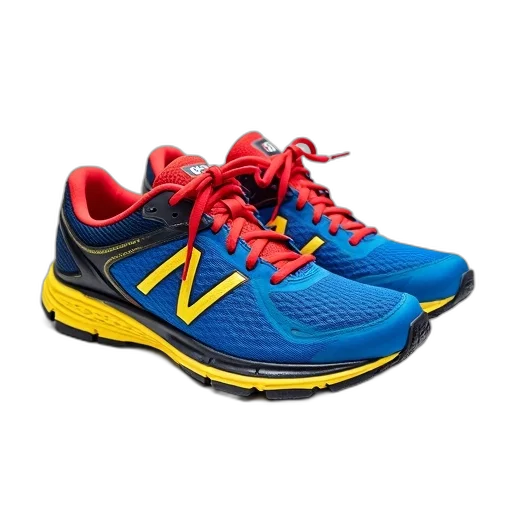 shoes, pair, blue, red transparent PNG cut-out