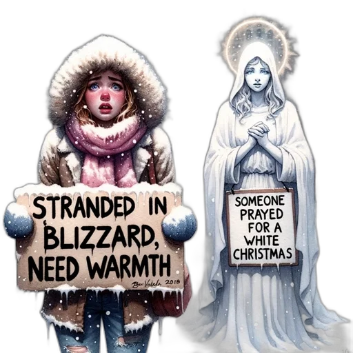 concept art, watercolor, fantasy art, wintry transparent PNG cut-out