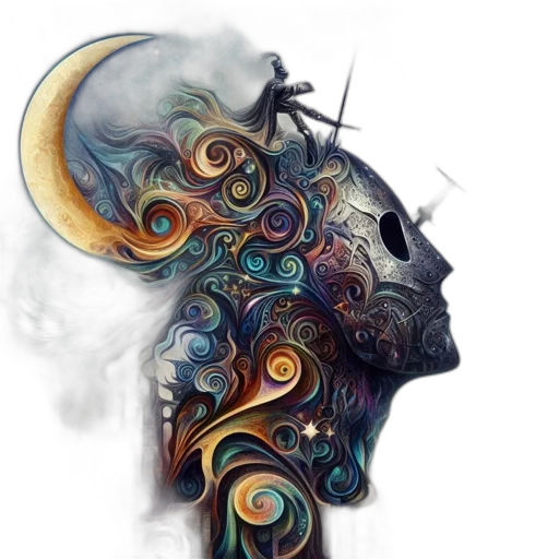 mask, face, crown, fantasy art transparent PNG cut-out