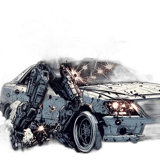 car, weapon, robot, concept art transparent PNG cut-out