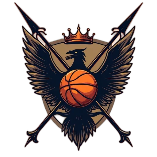 crown, basketball, emblem, badge transparent PNG cut-out