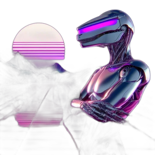robot, mask, hair, jacket transparent PNG cut-out
