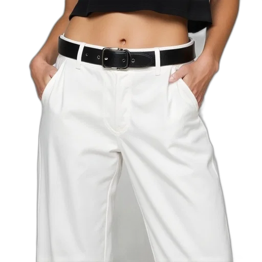 monochrome, white, casual, trousers transparent PNG cut-out
