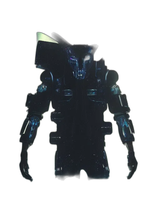 robot, jacket, mask, weapon transparent PNG cut-out