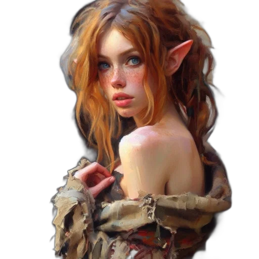 face, dragon, dress, staff transparent PNG cut-out