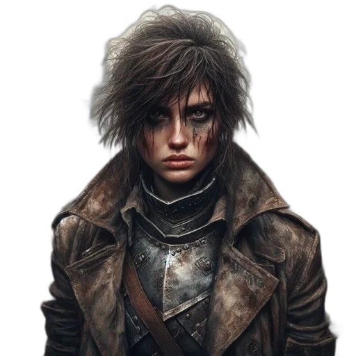 jacket, face, staff, weapon transparent PNG cut-out