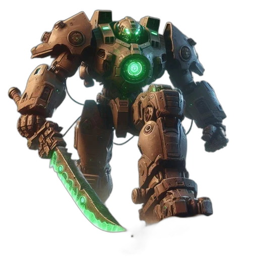 robot, weapon, sword, staff transparent PNG cut-out