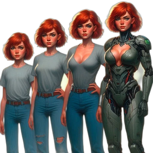 robot, concept art, comic book art, fantasy art transparent PNG cut-out