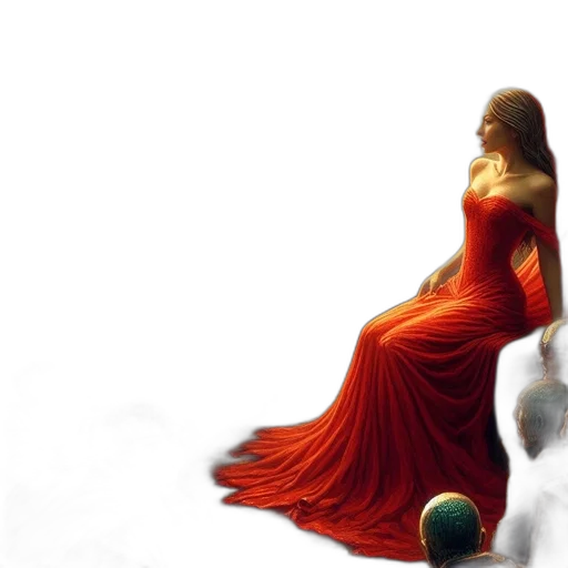 dress, photorealistic, 3d render, concept art transparent PNG cut-out