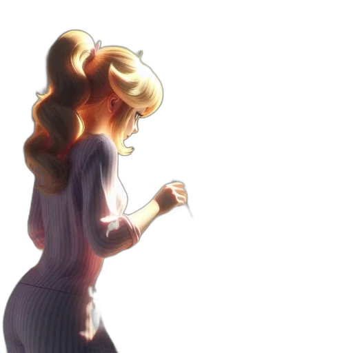 dress, hair, staff, crown transparent PNG cut-out