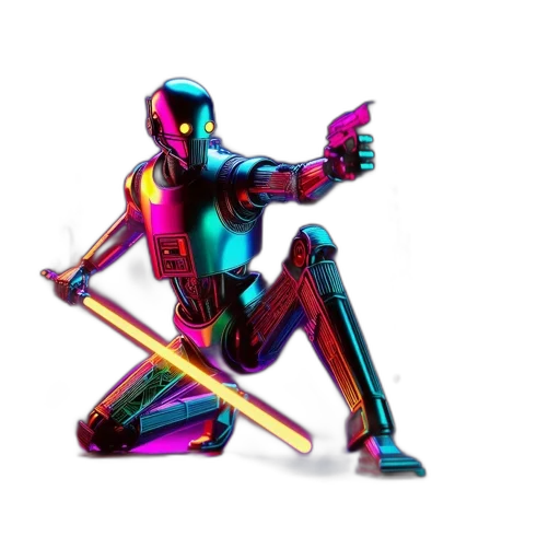 robot, weapon, sword, staff transparent PNG cut-out
