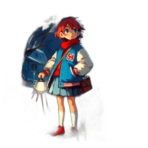 jacket, weapon, dress, staff transparent PNG cut-out