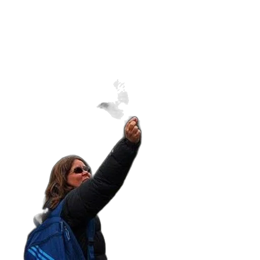 umbrella, staff, jacket, person transparent PNG cut-out