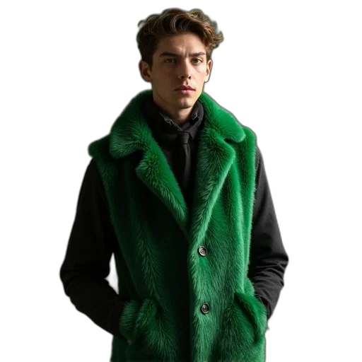 jacket, green, man, flee transparent PNG cut-out