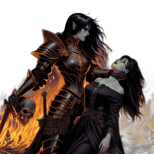 fantasy art, comic book art, concept art, fire transparent PNG cut-out