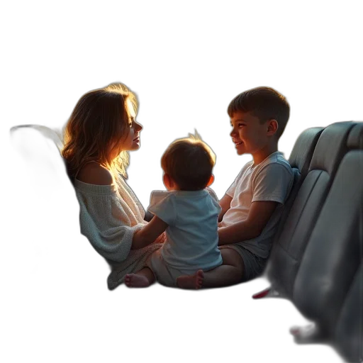 car, photorealistic, young, family transparent PNG cut-out