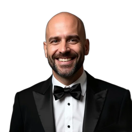staff, jacket, man, bald transparent PNG cut-out