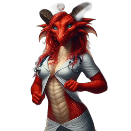 dragon, staff, dress, creature transparent PNG cut-out