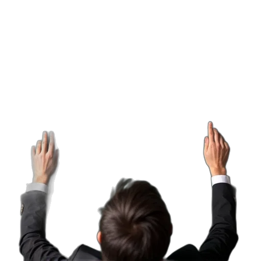 staff, jacket, face, hair transparent PNG cut-out