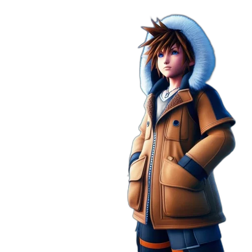 jacket, staff, 3d render, concept art transparent PNG cut-out