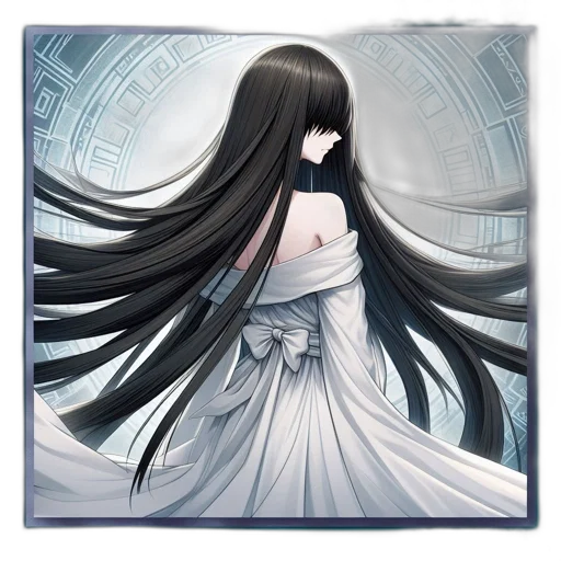 dress, hair, mask, concept art transparent PNG cut-out