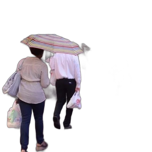 umbrella, hat, jacket, staff transparent PNG cut-out