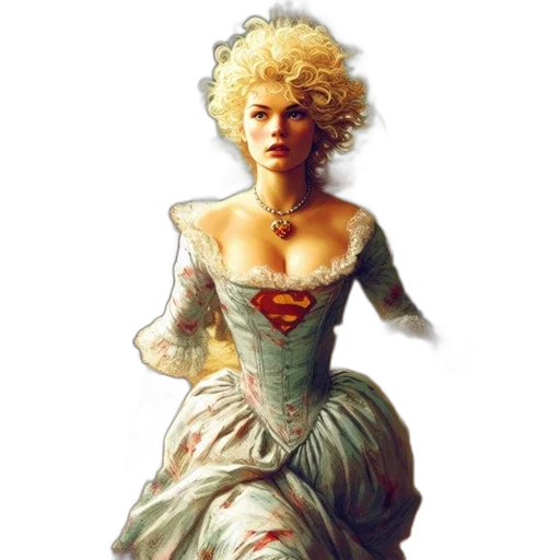 dress, face, crown, oil painting transparent PNG cut-out