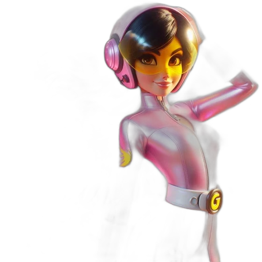 robot, staff, 3d render, concept art transparent PNG cut-out