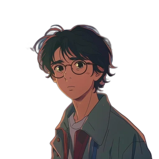 jacket, staff, face, creature transparent PNG cut-out