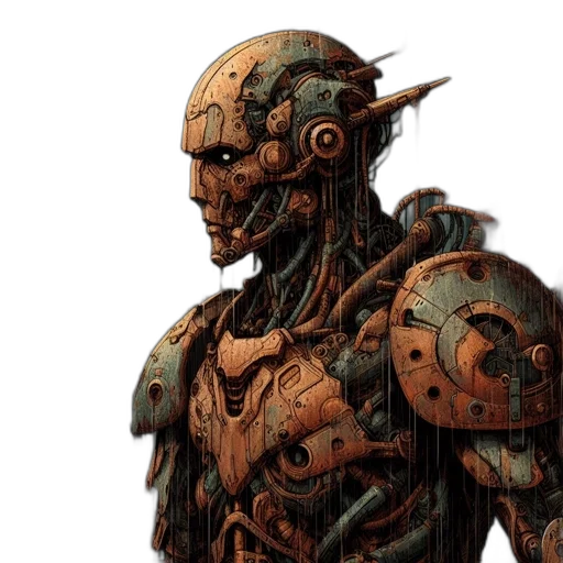 robot, concept art, comic book art, cyberpunk transparent PNG cut-out