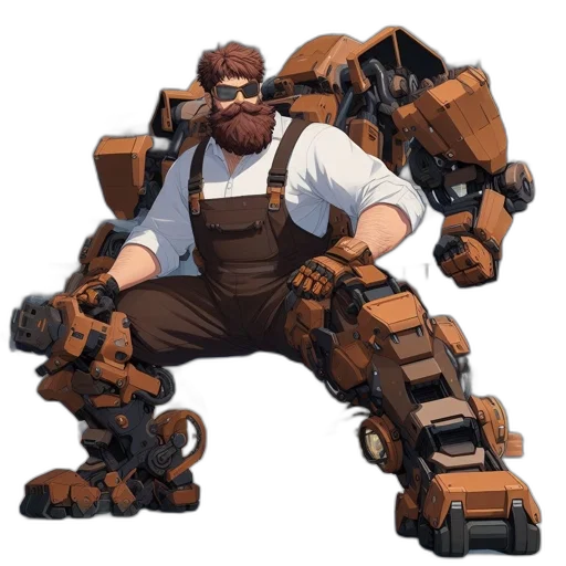 weapon, robot, concept art, pixel art transparent PNG cut-out