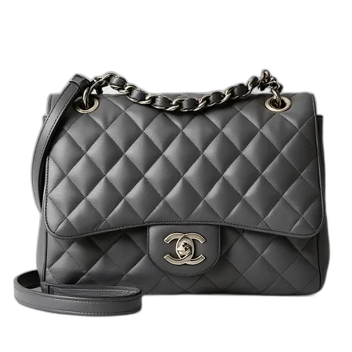 monochrome, chanel, grey, quilted transparent PNG cut-out