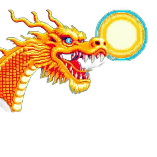 dragon, staff, mask, pixel art transparent PNG cut-out