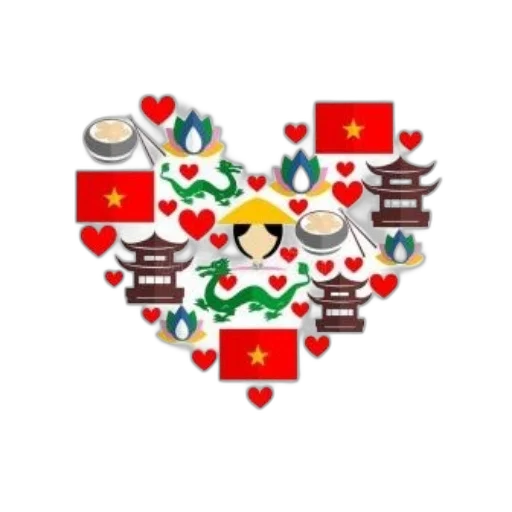 pixel art, cartoon, heart-shaped, collage transparent PNG cut-out