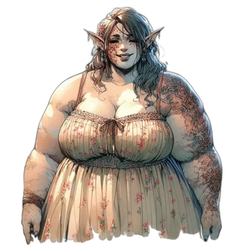 dress, creature, concept art, watercolor transparent PNG cut-out