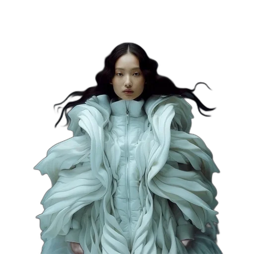 jacket, dress, hair, creature transparent PNG cut-out
