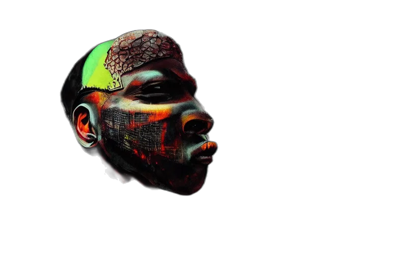 face, mask, hat, 3d render transparent PNG cut-out