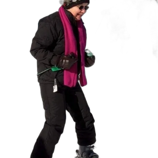 jacket, staff, snow, monochrome transparent PNG cut-out