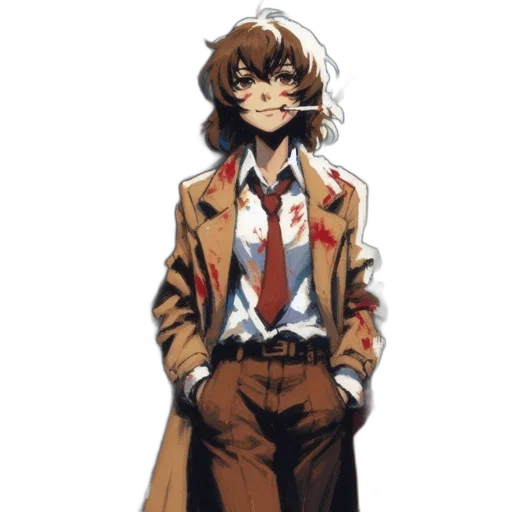 jacket, staff, concept art, anime transparent PNG cut-out