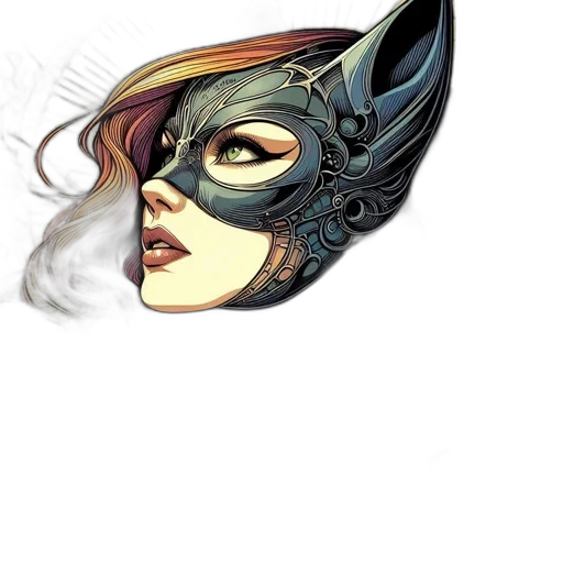 mask, face, comic book art, fantasy art transparent PNG cut-out