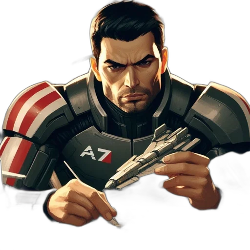 weapon, jacket, face, staff transparent PNG cut-out